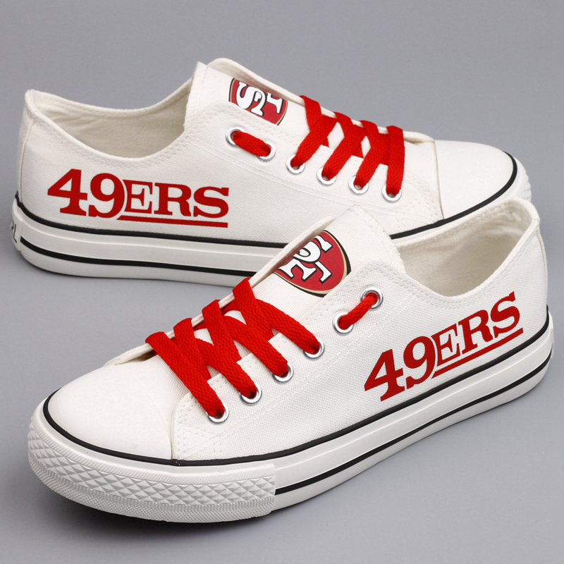 Women's NFL San Francisco 49ers Repeat Print Low Top Sneakers 005